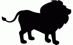 Lion Silhouette Free DXF File, Free Vectors File