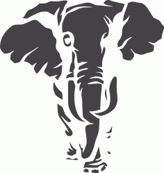 Jungle Animal Elephant Stencil Free Dxf File, Free Vectors File