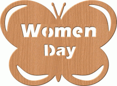 Decorative Wood Butterfly Shaped Women Day 8 March Free Vector, Free Vectors File