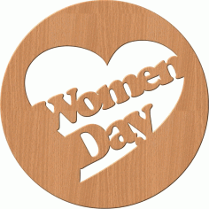Women Day 8 March Circular Heart Shaped Wooden Gift Free Vector, Free Vectors File