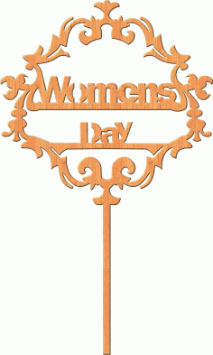 Laser Cut 8 March Women Day Wooden Cutout Topper Free Vector, Free Vectors File