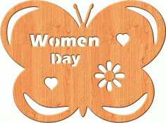 Decor Hearts Butterfly Shaped Wood Cutout 8 March Women Day Free Vector, Free Vectors File