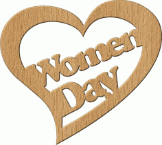 Laser Cut Women Day 8 March Heart Shaped Wooden Free Vector, Free Vectors File