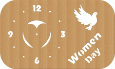 Rectangle Flying Bird Wood Wall Clock Women Day 8 March Free Vector, Free Vectors File
