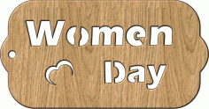 Laser Cut Rectangle Wooden Gift Tag Women Day 8 March Free Vector, Free Vectors File