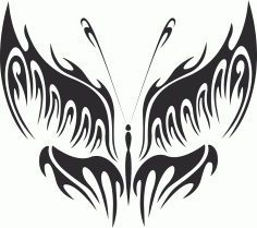 Tribal Butterfly Plasma Art Free DXF File, Free Vectors File