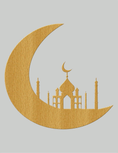 Laser Cut Ramadan Crescent Moon Free Vector, Free Vectors File