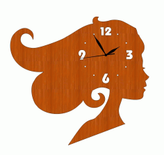 Laser Cut Women’s Day Wall Clock with Woman’s Face Free Vector, Free Vectors File