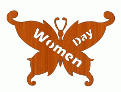 Laser Cut Wooden Butterfly Shaped Women Day Free Vector, Free Vectors File
