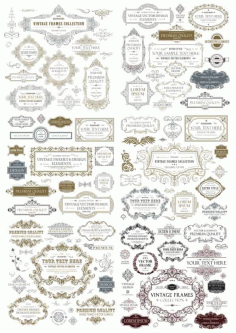 Vintage Frame Collection Pack Free Vector, Free Vectors File