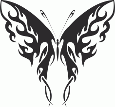 Tribal Butterfly Wildlife Free DXF File, Free Vectors File