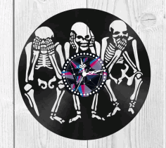 Skeletons Vinyl Wall Clock Free Vector, Free Vectors File