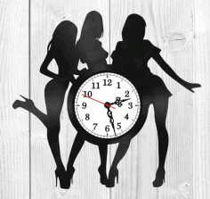 Girls Vinyl Record Wall Clock Free Vector, Free Vectors File