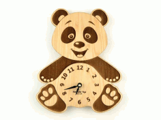 Laser Cut 3D Panda Clock Free Vector, Free Vectors File