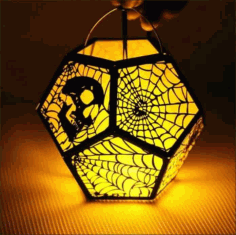 Laser Cut Halloween 3D Hanging Lamp Free Vector, Free Vectors File