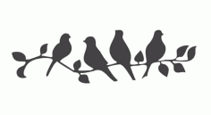 Beautiful Birds on Branch Stencil Free Vector, Free Vectors File