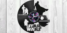 Laser Cut Star Wars Clock Plans Darth Vader Yoda Free Vector, Free Vectors File