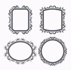 Mirror Floral Frames and Borders Free Vector, Free Vectors File