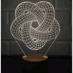 Laser Engraved 3D Torus Spiral Lamp Free Vector, Free Vectors File