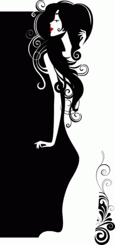 Wall Sticker Silhouette Woman Black Dress Free Vector, Free Vectors File