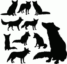 Jackals Animal Collection Silhouette Pack of Free Vector, Free Vectors File