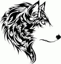 Wolf Wall Sticker Stencil Free Vector, Free Vectors File