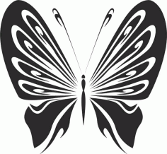 Vintage Butterfly Wall Sticker Stencil Free Vector, Free Vectors File