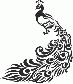 Peacock Wall Decor Stencil Free Vector, Free Vectors File