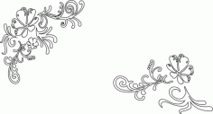 Vines and Flower Wall Decoration Free Vector, Free Vectors File