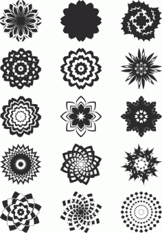 Abstract Flowers Decoration Art Free Vector, Free Vectors File