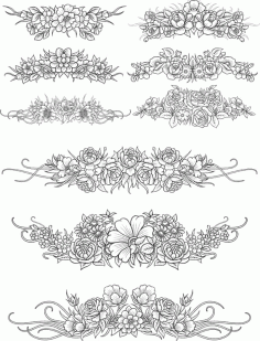 Flowers Decoration Set Free Vector, Free Vectors File