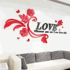 Wall Decals For Living Room Letter Flower Free Vector, Free Vectors File