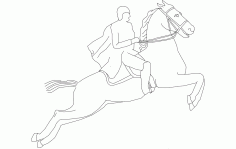 Horse with Rider Free DXF File, Free Vectors File