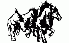 Horse Stampede Free DXF File, Free Vectors File