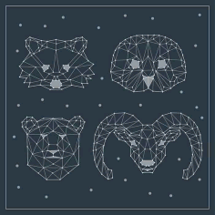 Polygonal Animals Free Vector, Free Vectors File