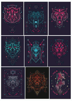 Animals Geometric Print Free Vector, Free Vectors File