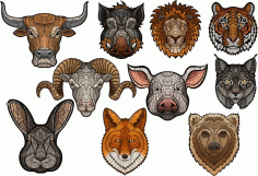 Animals Art Set Free Vector, Free Vectors File