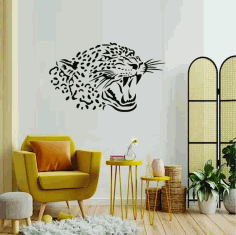 Laser Cut Leopard Wall Art Stencil Free Vector, Free Vectors File