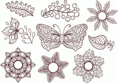 Vintage Butterfly Decoration Free Vector, Free Vectors File