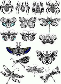 Butterfly Collection Vector Free Vector, Free Vectors File