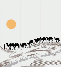 Sandblasting drawing Camels in desert Decal Free Vector, Free Vectors File