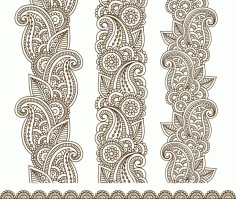 Mehndi Border Designs Vector Art Free Vector, Free Vectors File