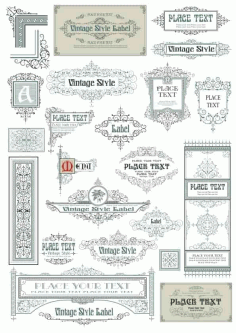 Vintage Vector Label Page Dividers And Borders Free Vector, Free Vectors File