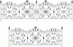 Decorative Wroughtiron Fence Or Railing Free Vector, Free Vectors File