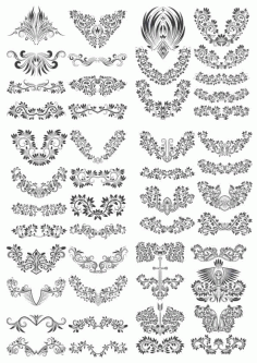 Floral Decor Vector Set Free Vector, Free Vectors File