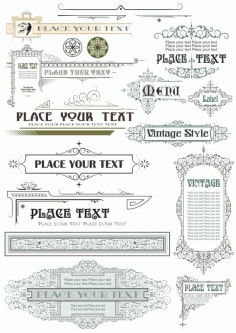 Vintage Decor Elements Free Vector, Free Vectors File