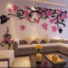 Wall Decoration Floral Design Free Vector, Free Vectors File