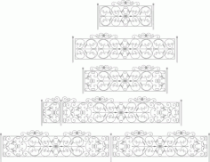 Decorative Black White Fences Set Free Vector, Free Vectors File