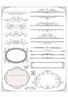 Vector Set of Page Decor Elements Free Vector, Free Vectors File