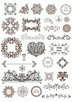 Vintage Decor Design Elements Free Vector, Free Vectors File